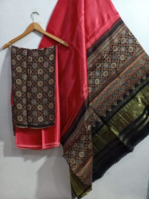 Ajrakh Printed Modal Silk 3 Piece Dresses (28)