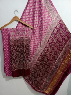 Ajrakh Printed Modal Silk 3 Piece Dresses (5)