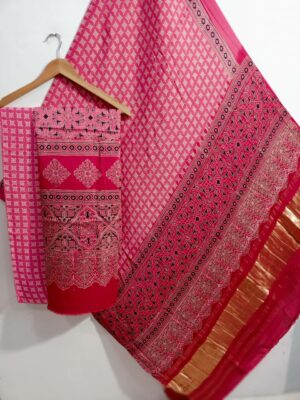 Ajrakh Printed Modal Silk 3 Piece Dresses (8)