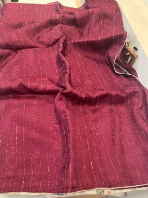 Beautiful Weaving Crepe Silk Sarees With Blouse (19)