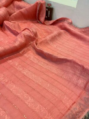 Beautiful Weaving Crepe Silk Sarees With Blouse (2)