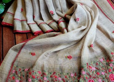 Exclusive Linen Handwork Sarees (3)