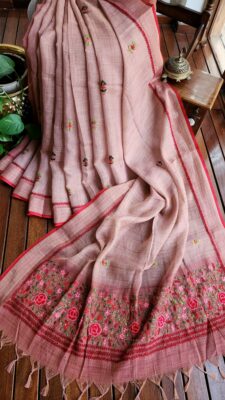 Exclusive Linen Handwork Sarees (5)