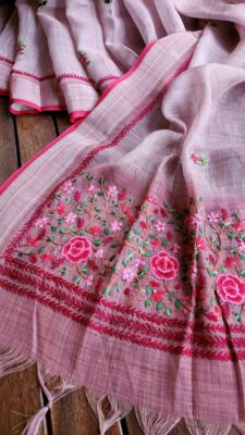 Exclusive Linen Handwork Sarees (6)