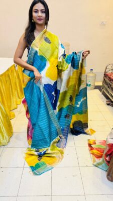 Exclusive Pure Tussar Silk Printed Sarees (2)