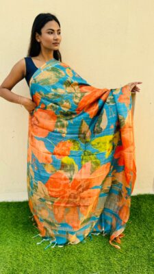 Exclusive Pure Tussar Silk Printed Sarees (4)