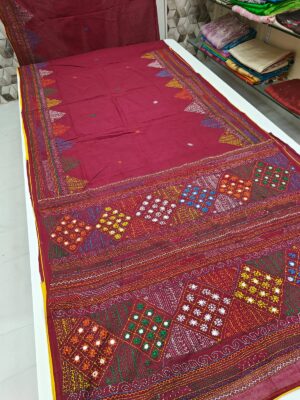 Latest Khadi Cotton Sarees With Lambani Work (9)