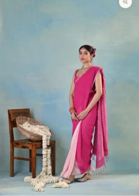 Latest Linen Shaded Sarees With Blouse (10)