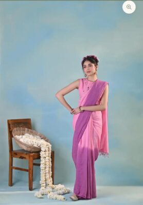 Latest Linen Shaded Sarees With Blouse (11)