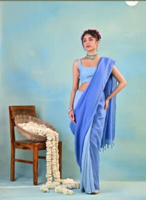 Latest Linen Shaded Sarees With Blouse (12)