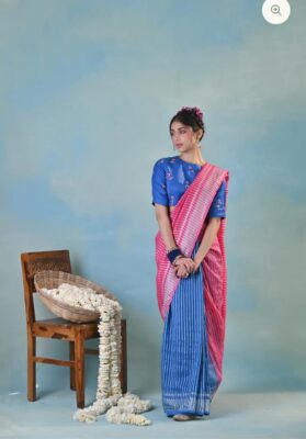 Latest Linen Shaded Sarees With Blouse (14)