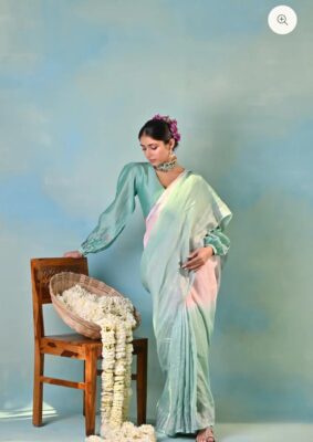 Latest Linen Shaded Sarees With Blouse (15)