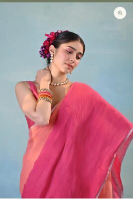 Latest Linen Shaded Sarees With Blouse (16)