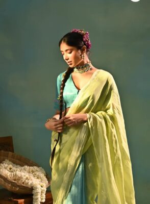 Latest Linen Shaded Sarees With Blouse (2)