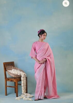 Latest Linen Shaded Sarees With Blouse (21)