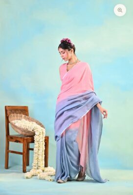 Latest Linen Shaded Sarees With Blouse (27)