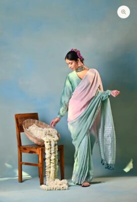 Latest Linen Shaded Sarees With Blouse (29)