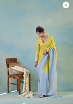 Latest Linen Shaded Sarees With Blouse (3)