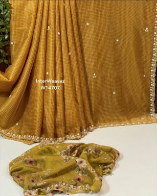 Matka Crepe Cocktail Party Wear Sarees (15)