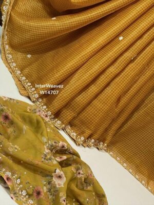 Matka Crepe Cocktail Party Wear Sarees (4)