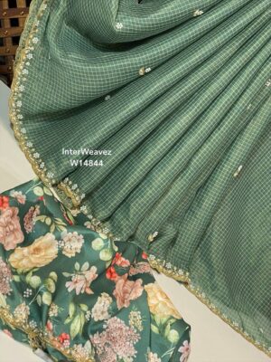 Matka Crepe Cocktail Party Wear Sarees (6)