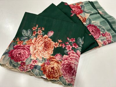 Paper Silk Sarees With Floral Border (3)