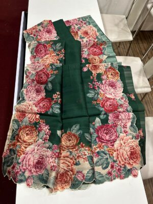 Paper Silk Sarees With Floral Border (6)