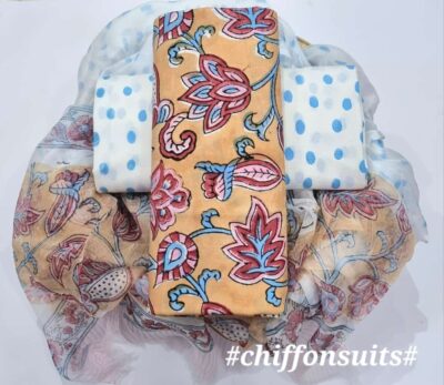 Pure Cotton With Chiffon Dupatta Suits (27)