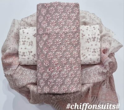 Pure Cotton With Chiffon Dupatta Suits (36)