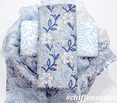 Pure Cotton With Chiffon Dupatta Suits (8)
