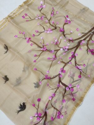 Pure Kota Silk Sarees With Hand Painted (1)