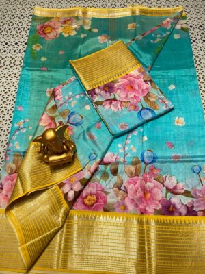 Pure Mangalgiri Pttu By Cotton Sarees With Blouse (1)