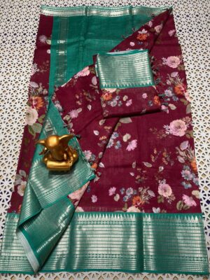 Pure Mangalgiri Pttu By Cotton Sarees With Blouse (16)
