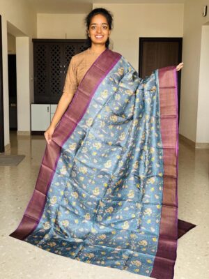 Pure Tussar Silk Printed Sarees (11)