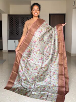 Pure Tussar Silk Printed Sarees (2)