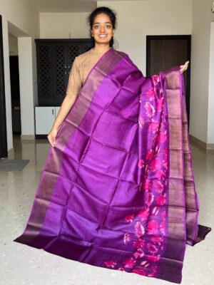 Pure Tussar Silk Printed Sarees (3)