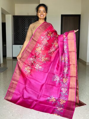 Pure Tussar Silk Printed Sarees (4)