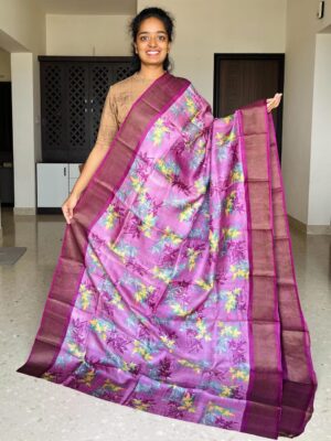 Pure Tussar Silk Printed Sarees (8)