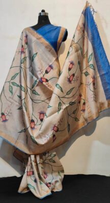 Pure Tussar Silk Sarees With Blouse (3)