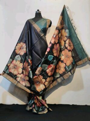 Pure Tussar Silk Sarees With Blouse (5)