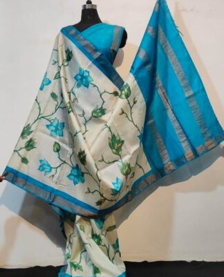 Pure Tussar Silk Sarees With Blouse (6)