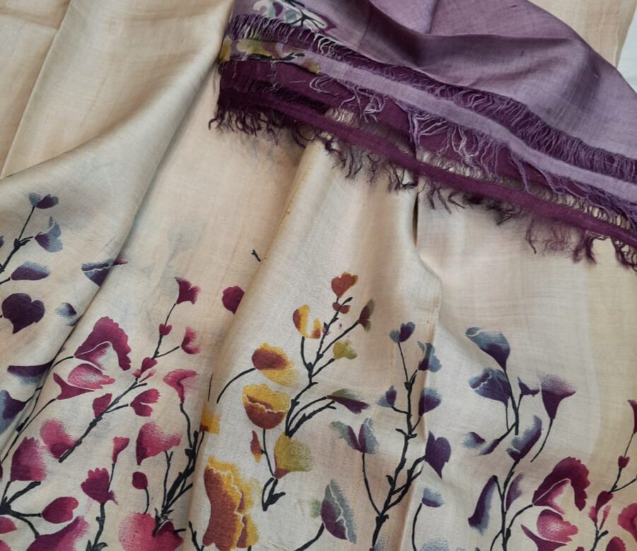 Pure Tussar Silk Without Border (3)