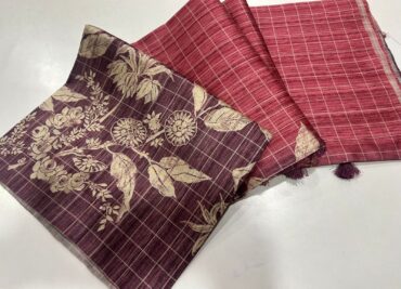 Shaded Jute Tussar Sarees With Smart Prints (1)
