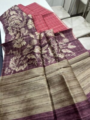 Shaded Jute Tussar Sarees With Smart Prints (5)
