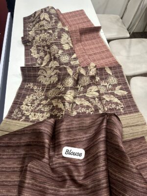 Shaded Jute Tussar Sarees With Smart Prints (8)