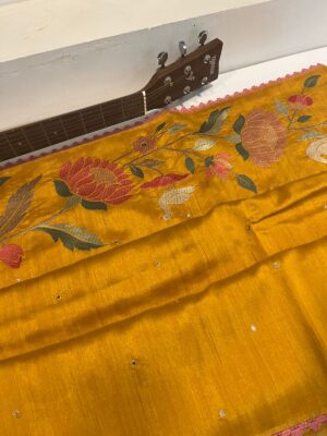 Vibrant Tussar Silk Embroidary Sarees (16)