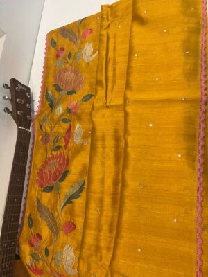 Vibrant Tussar Silk Embroidary Sarees (25)