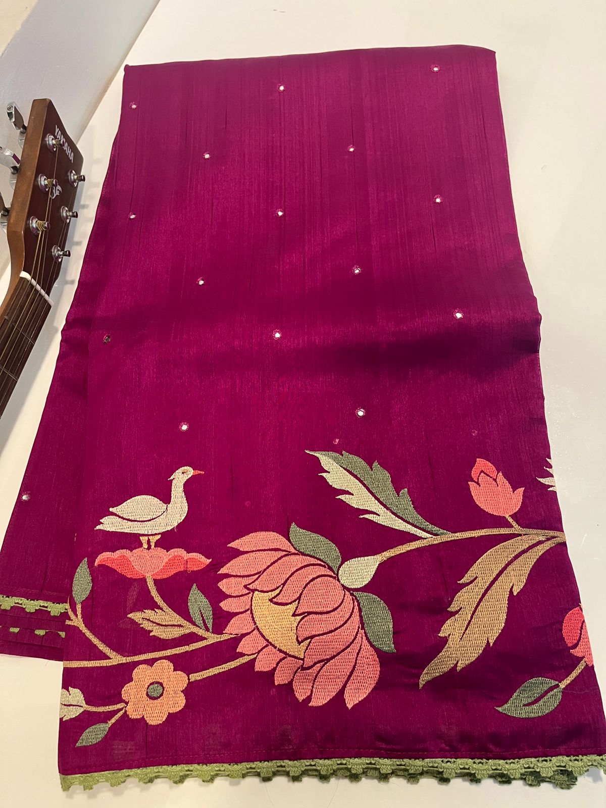 Vibrant Tussar Silk Embroidary Sarees | siri designers