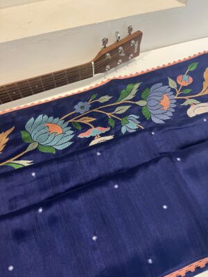 Vibrant Tussar Silk Embroidary Sarees (3)