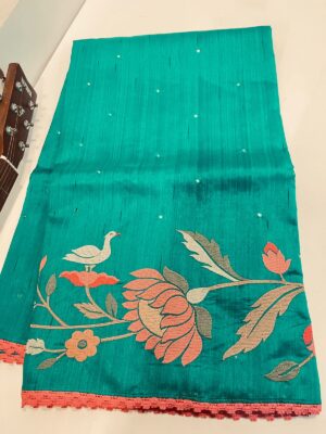 Vibrant Tussar Silk Embroidary Sarees (38)